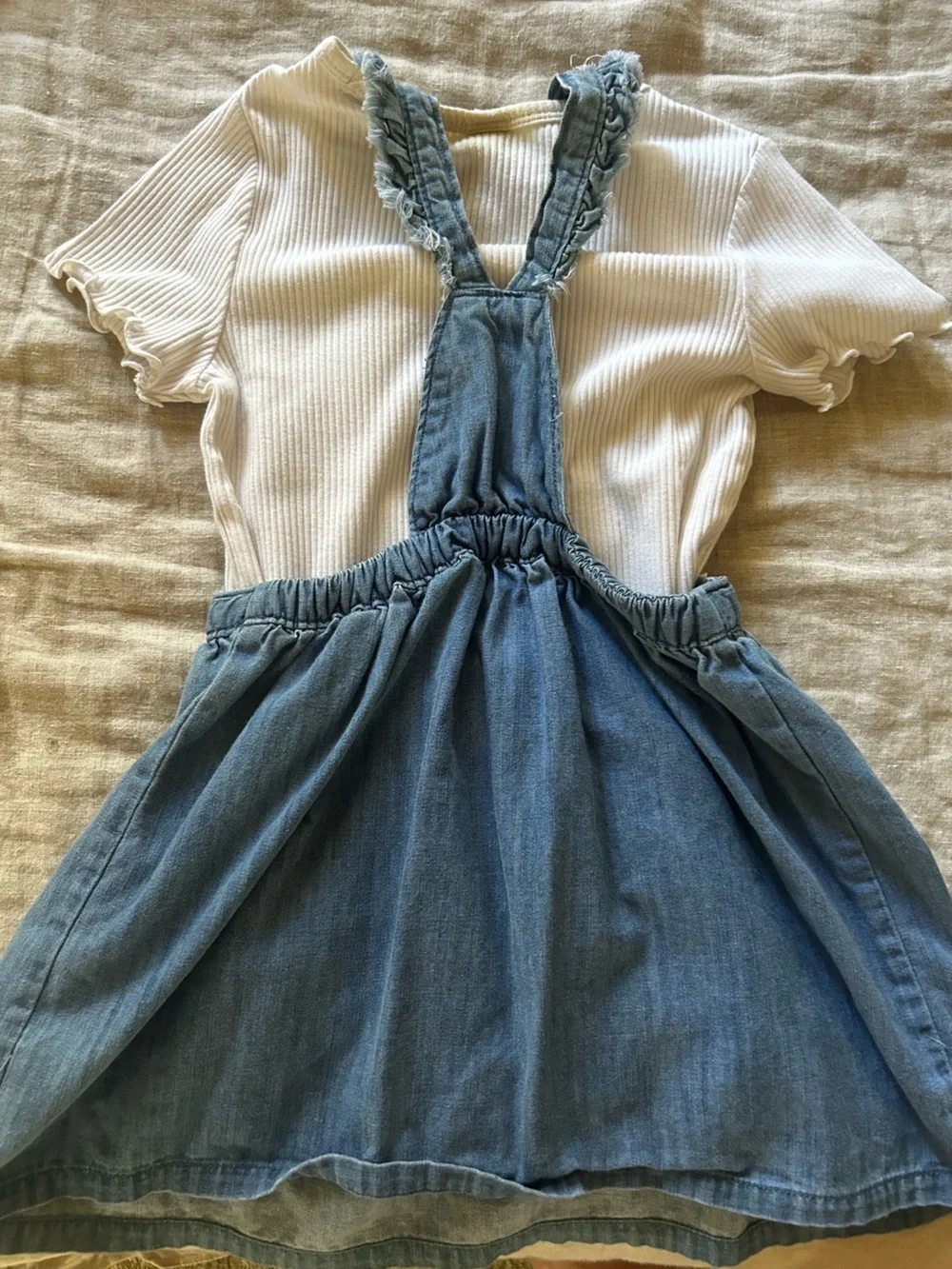 2 Blue Denim 3-4t Girls Pinafore Overalls